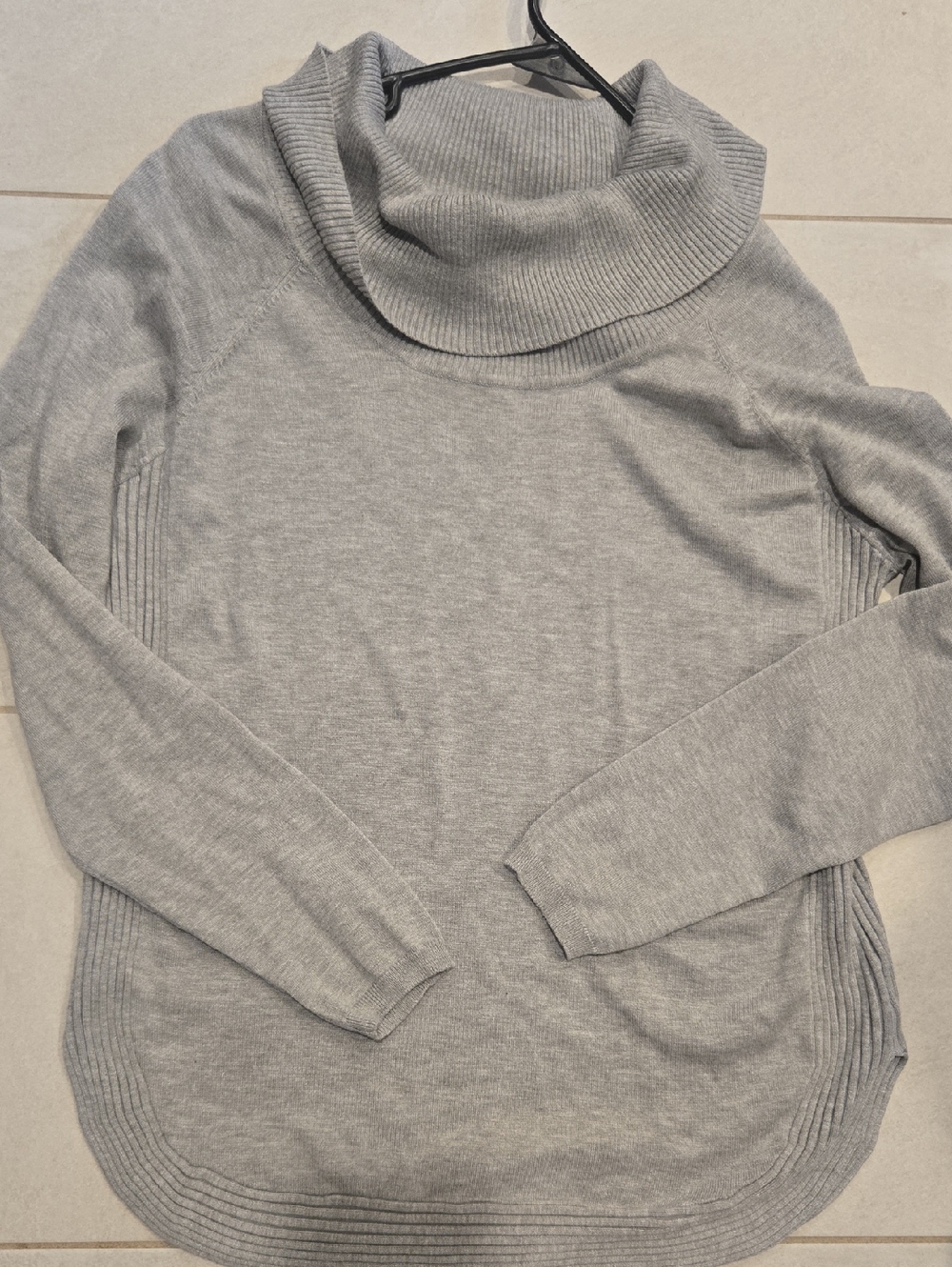 Gray Cowl Neck Women's Sweater - Soft Knit Pullover
